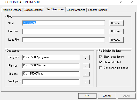 IMS5000 Files Window